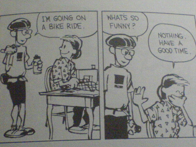 Calvin father goes on a bike ride